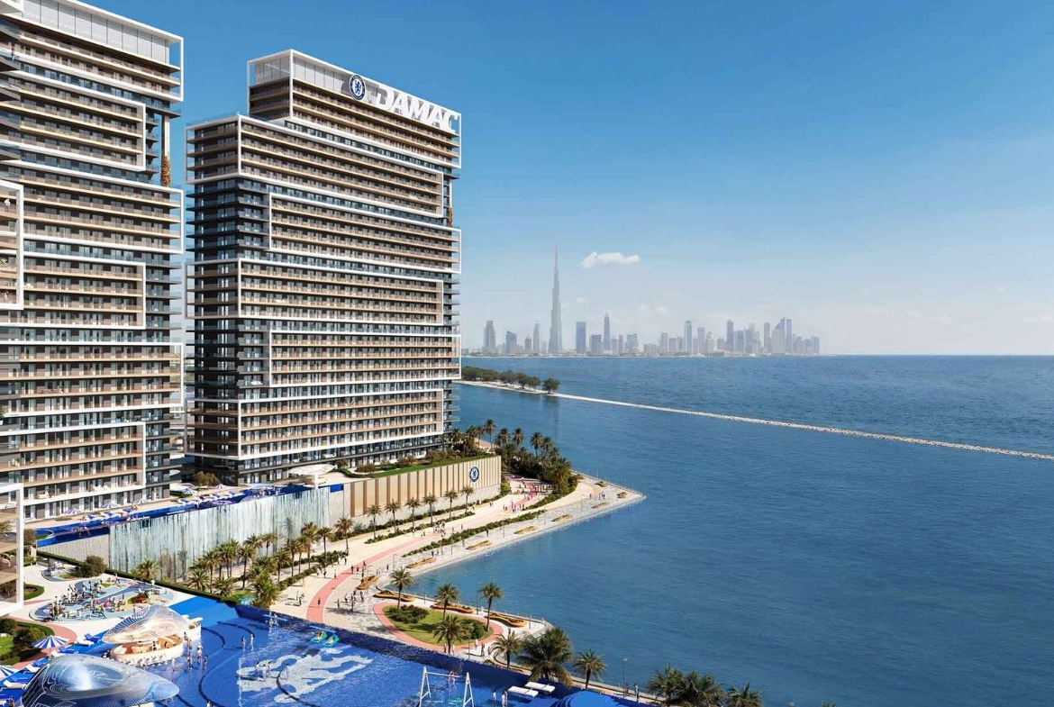 Chelsea Residences with panoramic view of sea and Burj Khalifa skyline – DAMAC Dubai