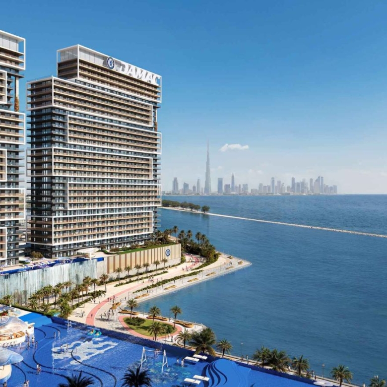 Chelsea Residences with panoramic view of sea and Burj Khalifa skyline – DAMAC Dubai